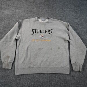 Lee Sport Sweatshirt Mens Large Gray Steelers 1995 AFC Champions Vintage 90s